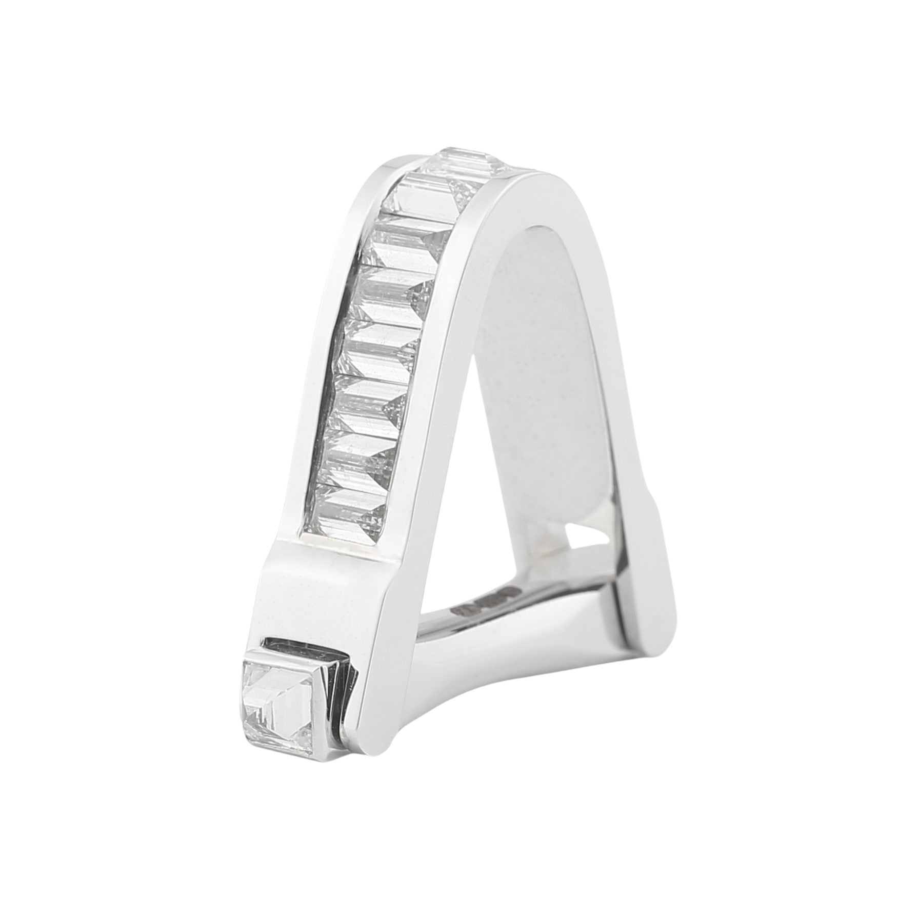 diamond stirrup 18ct white gold cufflinks - main