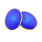starburst blue enamel 9ct yellow gold cufflinks - main