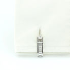 diamond stirrup 18ct white gold cufflinks - cuff