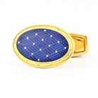 Basket blue cufflinks in 18k yellow gold 