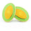 DOUBLE OVAL GREEN/YELLOW ENAMEL CUFFLINKS