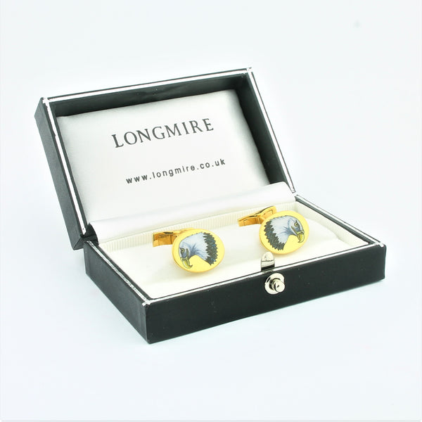 AMERICAN EAGLE 18ct YELLOW GOLD CUFFLINKS