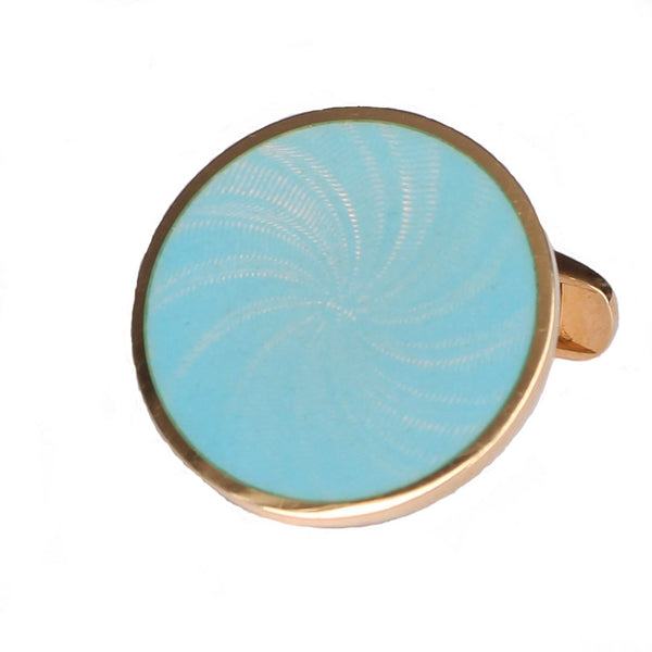 STAR SKY BLUE ENAMEL 18ct YELLOW GOLD CUFFLINKS