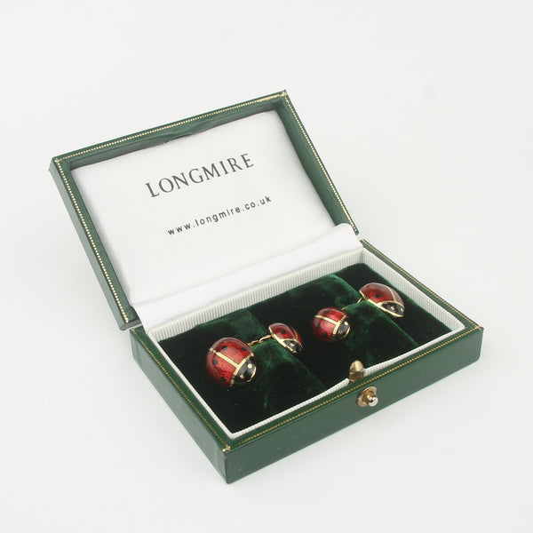 Ladybird cufflinks 18k gold  boxed