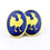 COCKEREL PAILLON BLUE ENAMEL 18ct GOLD CUFFLINKS