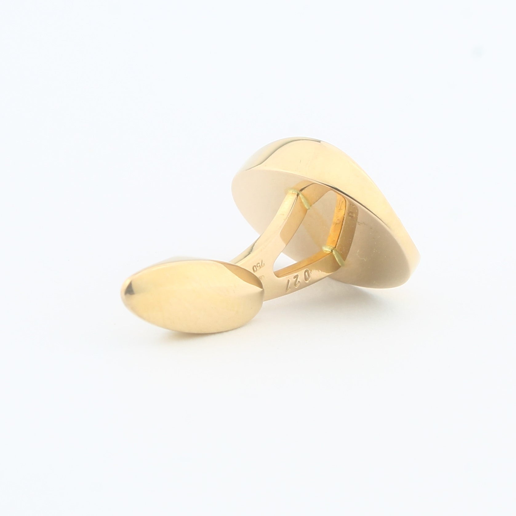 Ruby curved oval cufflinks 18k rose gold rear