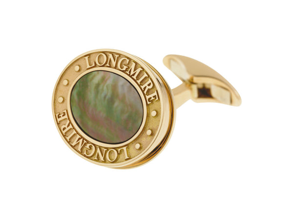 LONGMIRE MOTHER OF PEARL OVAL 18ct ROSE GOLD CUFFLINKS