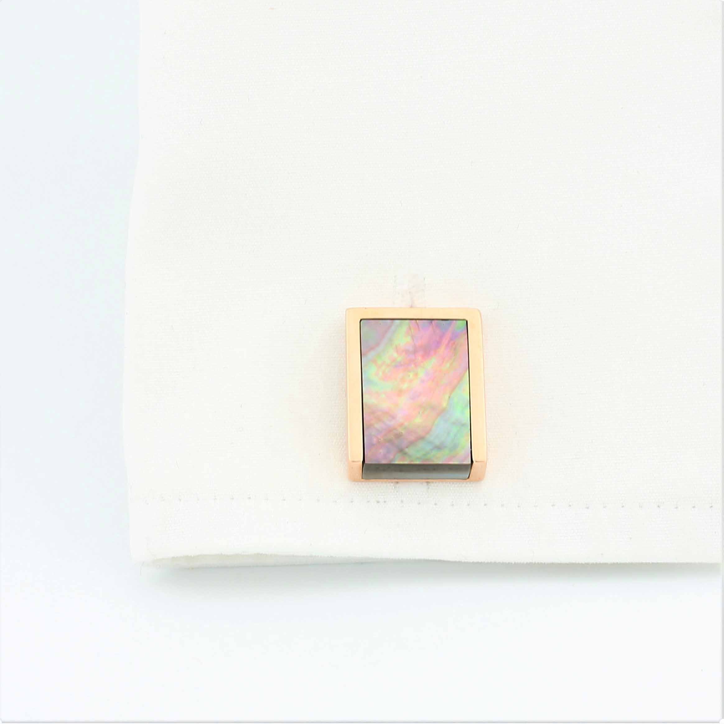 LABRADORITE WEDGE SET IN 18ct ROSE GOLD - cuff