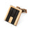 ONYX WEDGE - GROOVED AND WITH INSET 18ct ROSE GOLD CUFFLINKS
