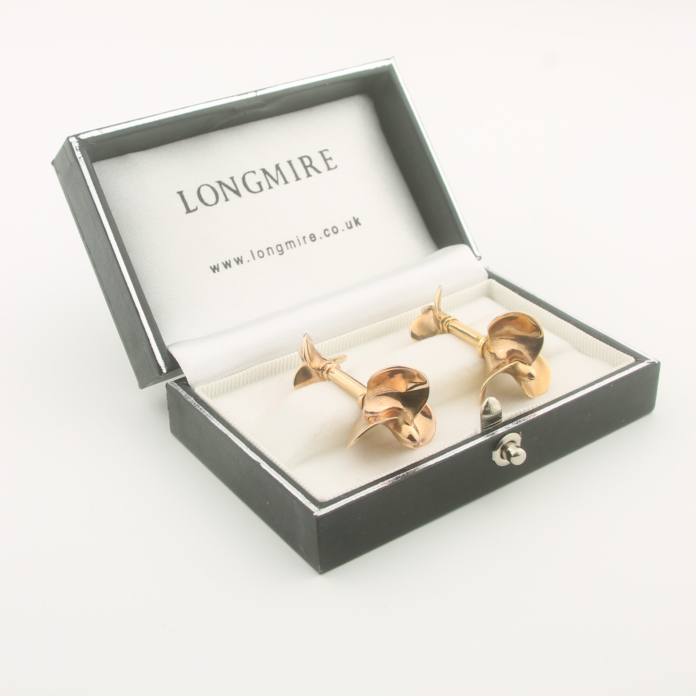 PROPELLER 18ct ROSE GOLD CUFFLINKS - boxed