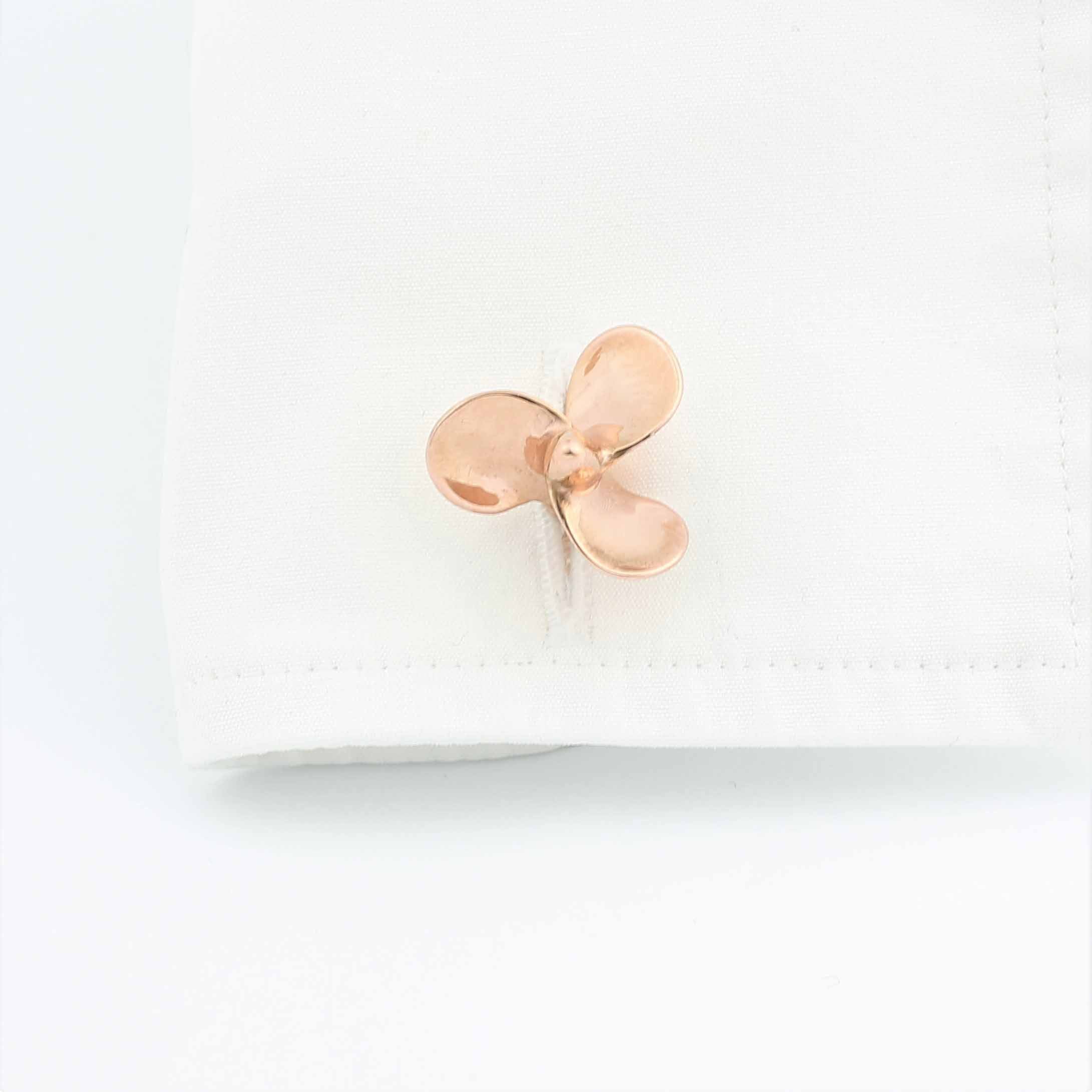 PROPELLER 18ct ROSE GOLD CUFFLINKS - cuff