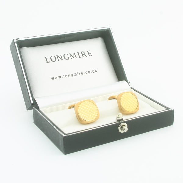 18k rose gold pixel cufflinks - boxed