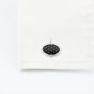 Basketwweave black enamel 18k white gold in a cuff