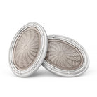SPIRAL TRANSPARENT ENAMEL 18ct WHITE GOLD CUFFLINKS - front