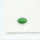 SPIRAL PALE GREEN ENAMEL 18ct WHITE GOLD CUFFLINKS - cuff 