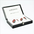 LADYBIRD/BUG 18ct WHITE GOLD CUFFLINKS - boxed