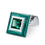 tourmaline green enamel 18ct white gold cufflinks