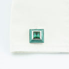 TOURMALINE CUFFLINKS IN 18ct WHITE GOLD - cuff