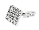 Square diamond set cufflinks in 18k white gold