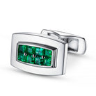 EMERALD SET CUFFLINKS IN 18ct WHITE GOLD