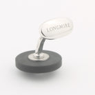 Onyx disc cufflinks 18k white gold rear