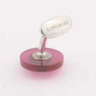 Ruby disc cufflinks 18k white gold rear