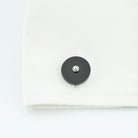 Goldstone cufflinks 18k white gold in a cuff