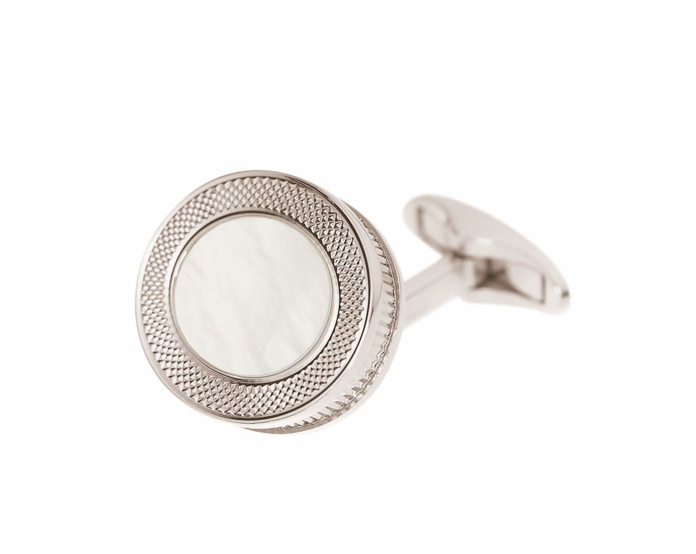 MOTHER OF PEARL WITH REEDED EDGE Cufflinks