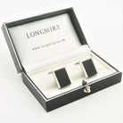 Onyx wedge cufflinks 18k white gold