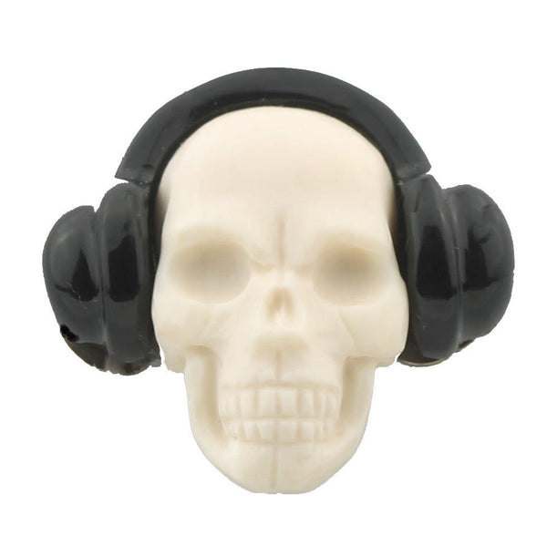 SKULL WITH HEADPHONES 18ct WHITE GOLD CUFFLINKS