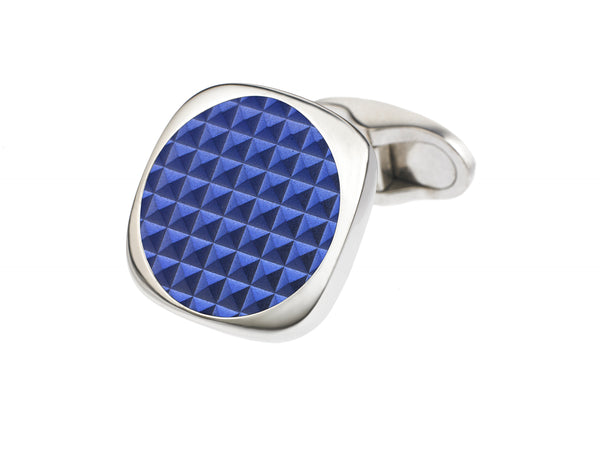 ICE BLUE PIXEL - SQUARE 18ct WHITE GOLD CUFFLINKS