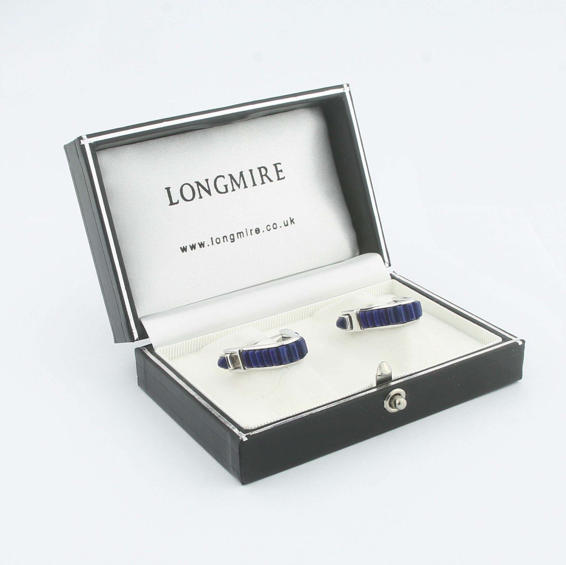 LAPIS LAZULI cufflinks in 18k white gold - boxed