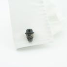 SKULL WITH MONOCLE 14ct GOLD CUFFLINKS - cuff
