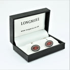 Double Oval Black and Red enamel on sterling silver - boxed