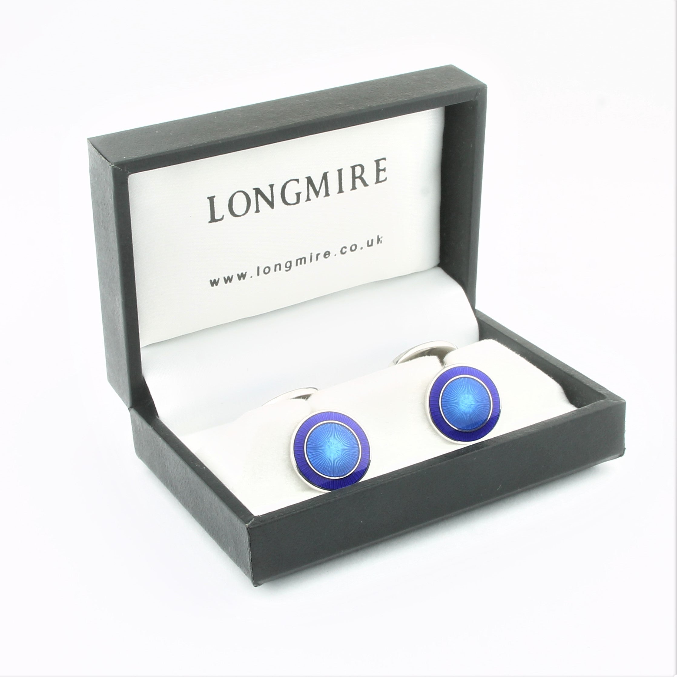DOUBLE CIRCLE BLUE/BLUE ENAMEL CUFFLINKS