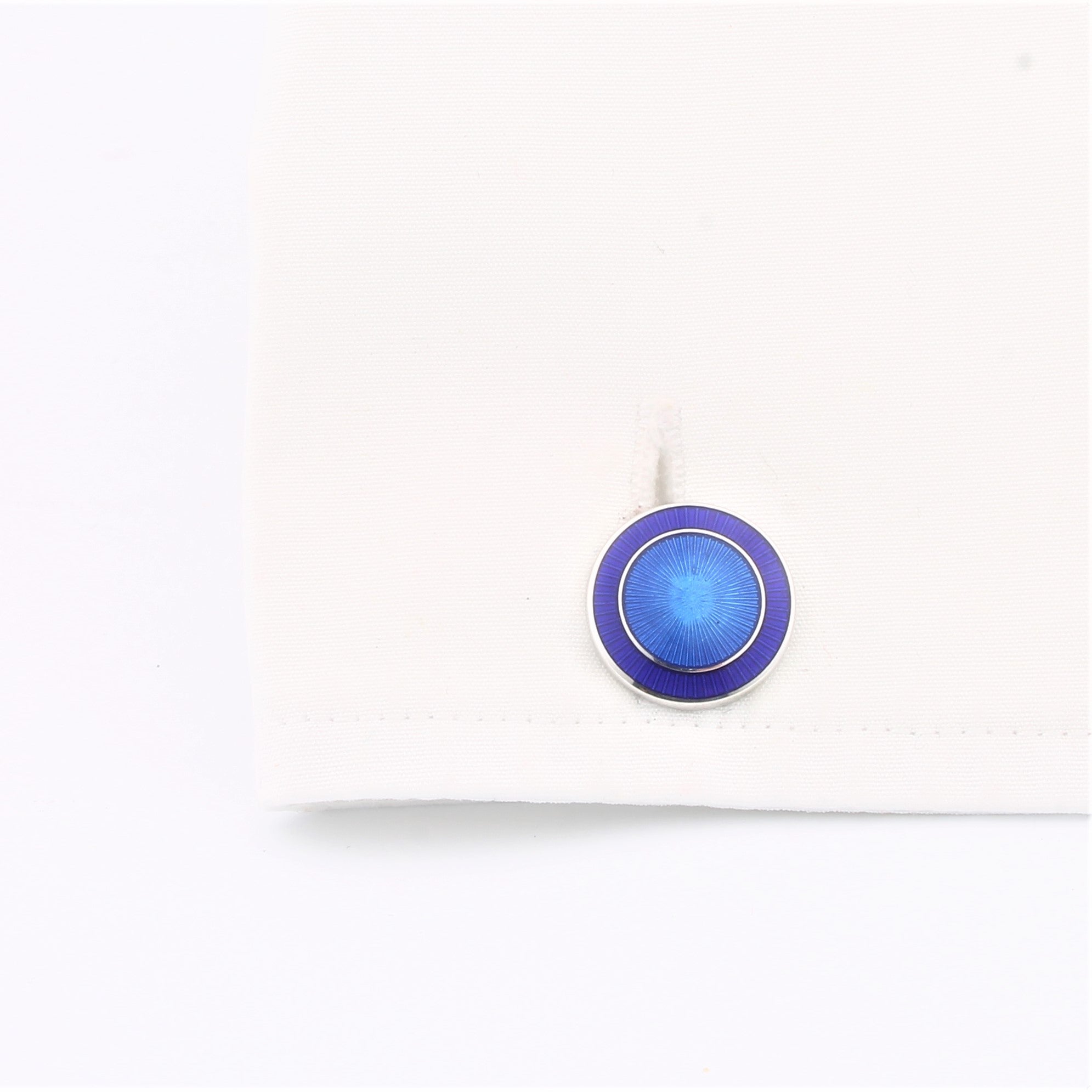 DOUBLE CIRCLE BLUE/BLUE ENAMEL CUFFLINKS