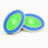 DOUBLE OVAL PALE BLUE/PALE GREEN CUFFLINKS