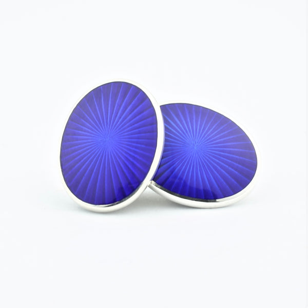 STARBURST BLUE ENAMEL CUFFLINKS