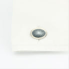 Prism cufflinks in grey enamel and silver - cuff