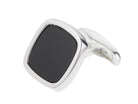 Onyx square cufflinks in silver 