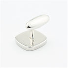 Onyx square cufflinks in silver - rear
