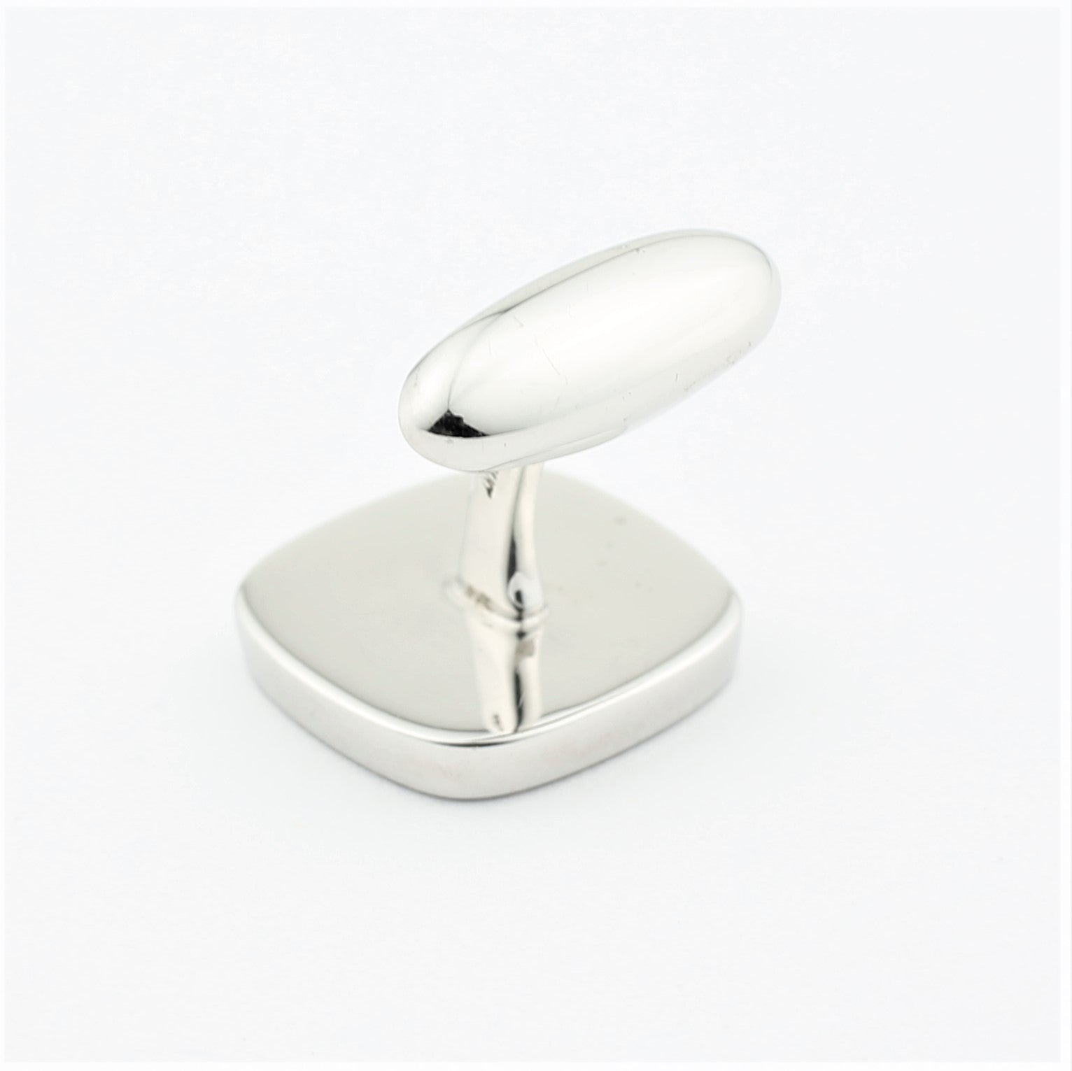 Onyx square cufflinks in silver - rear