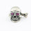 SKULL CUFFLINKS - PINK GARNET EYES