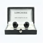 boxing glove cufflinks carved in onyx - boxed