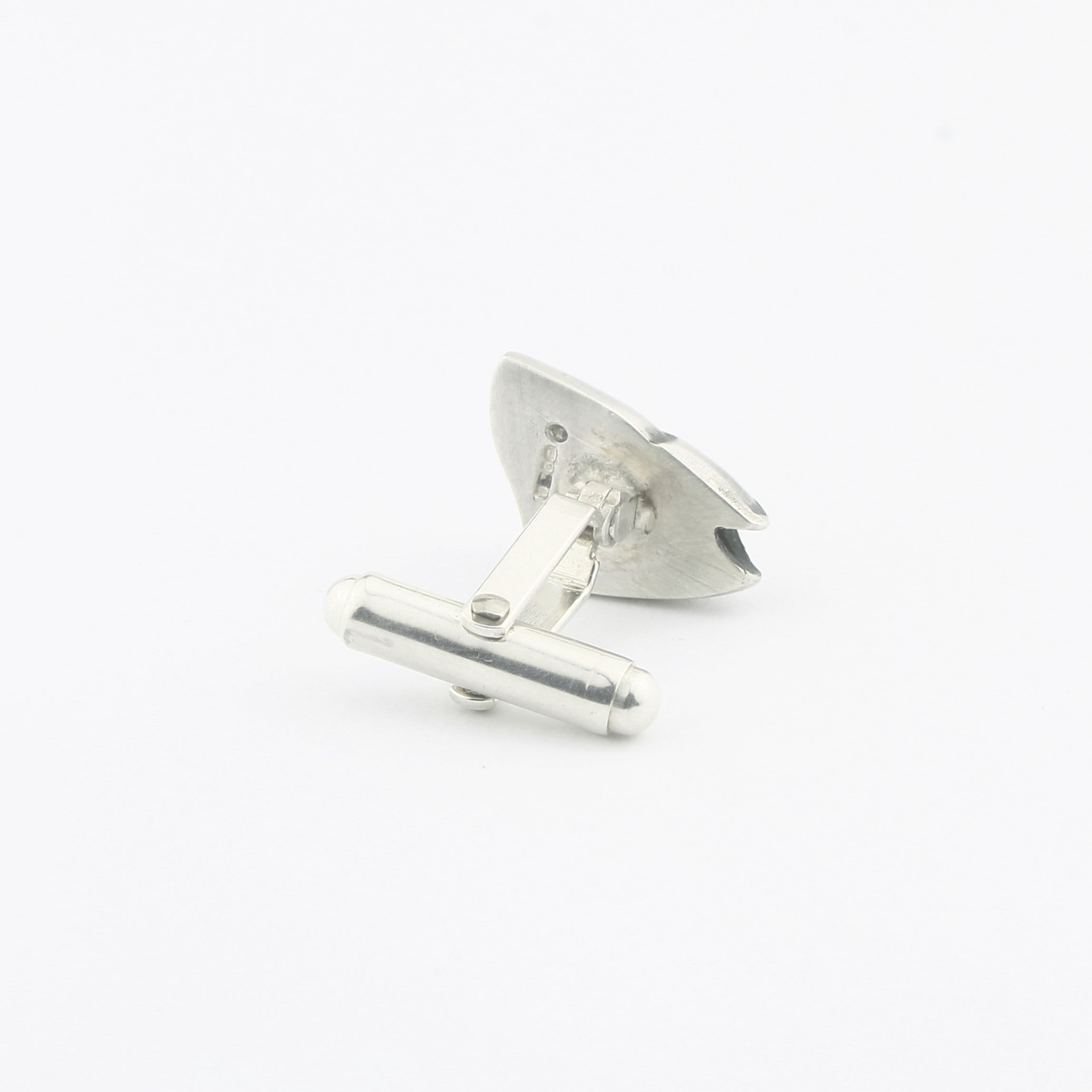 Fish cufflinks - head and tail silver - rear