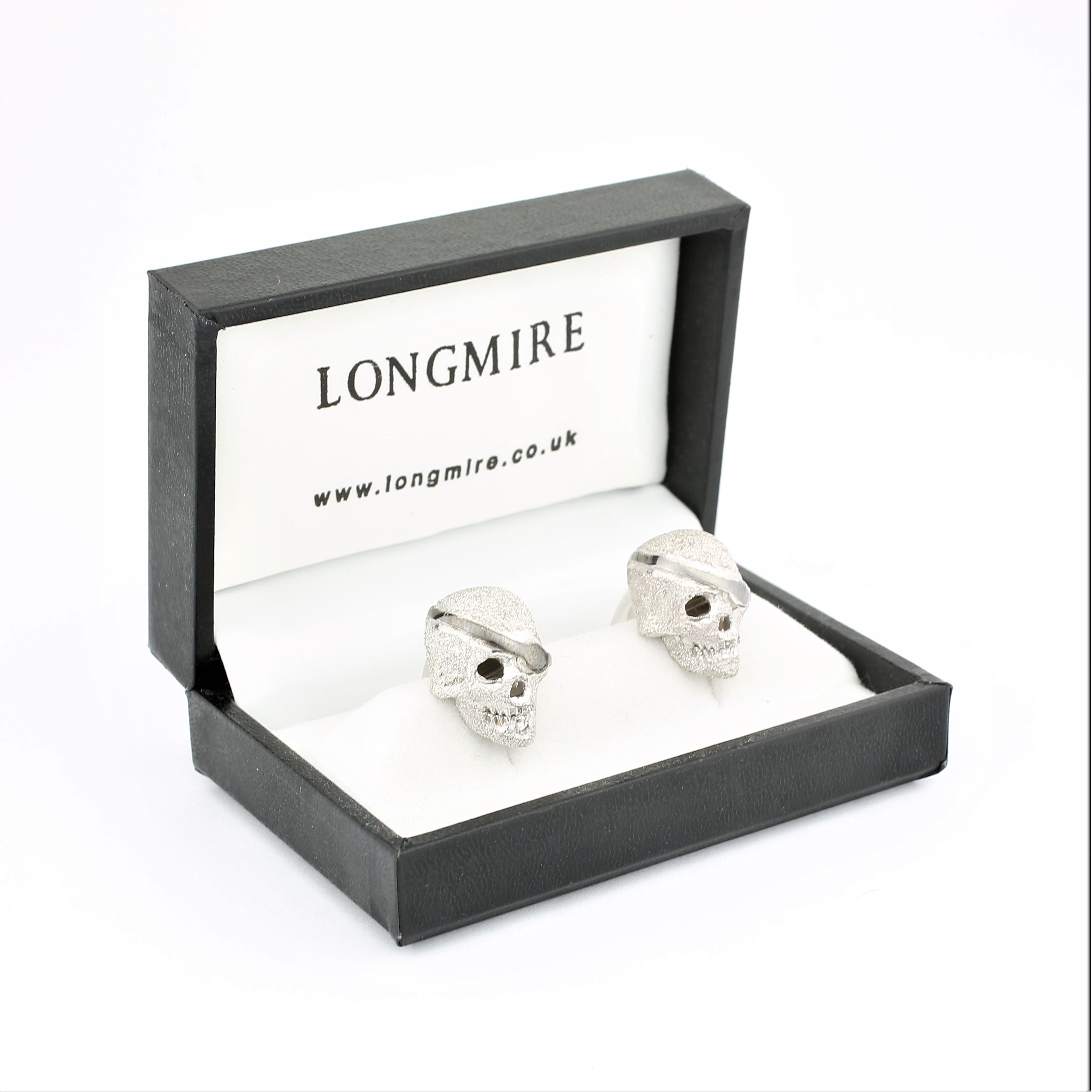 Silver skull cufflinks deals