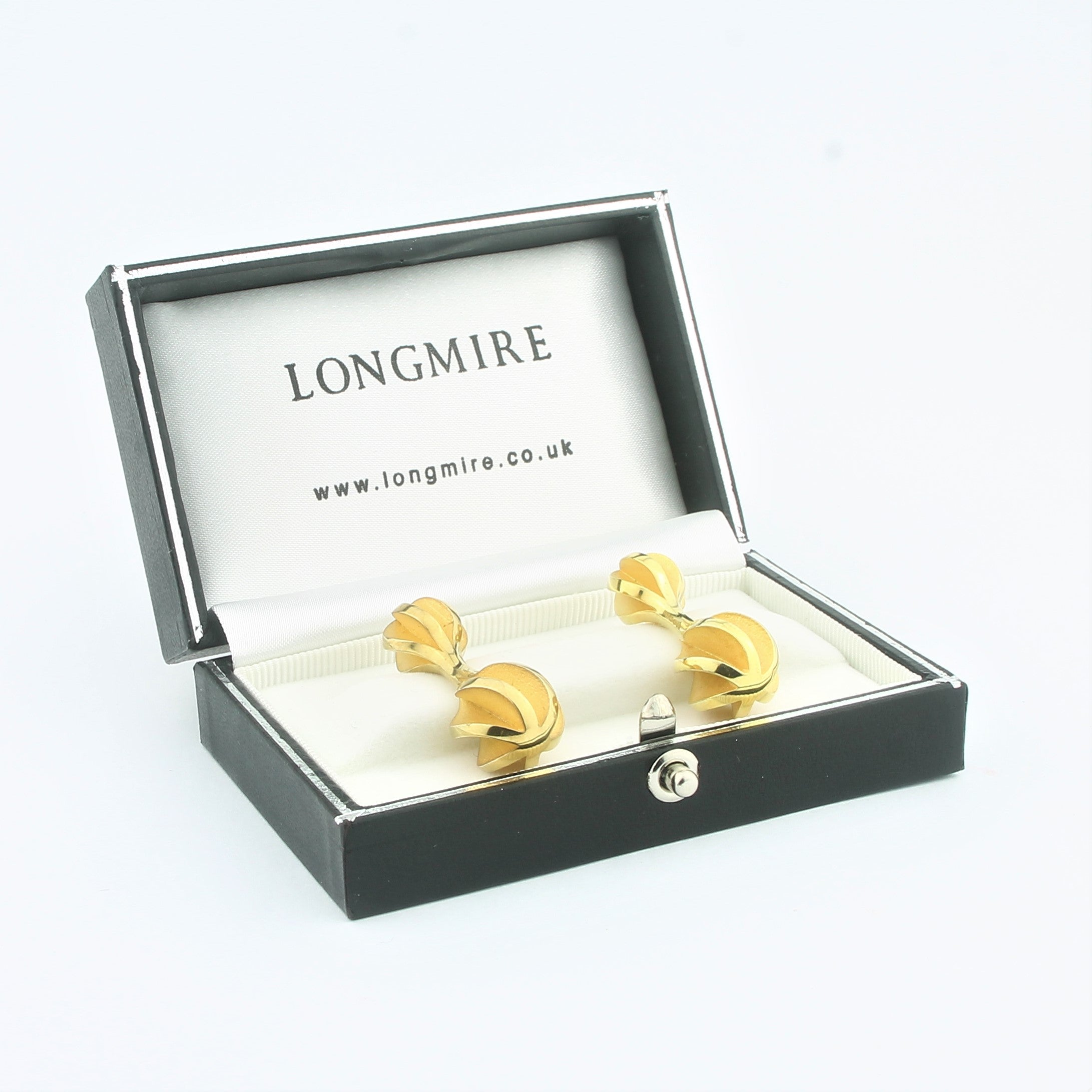 Twister yellow silver cufflinks - boxed