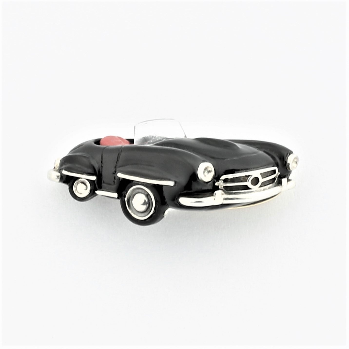 VINTAGE ONYX AND SILVER CAR CUFFLINKS - main