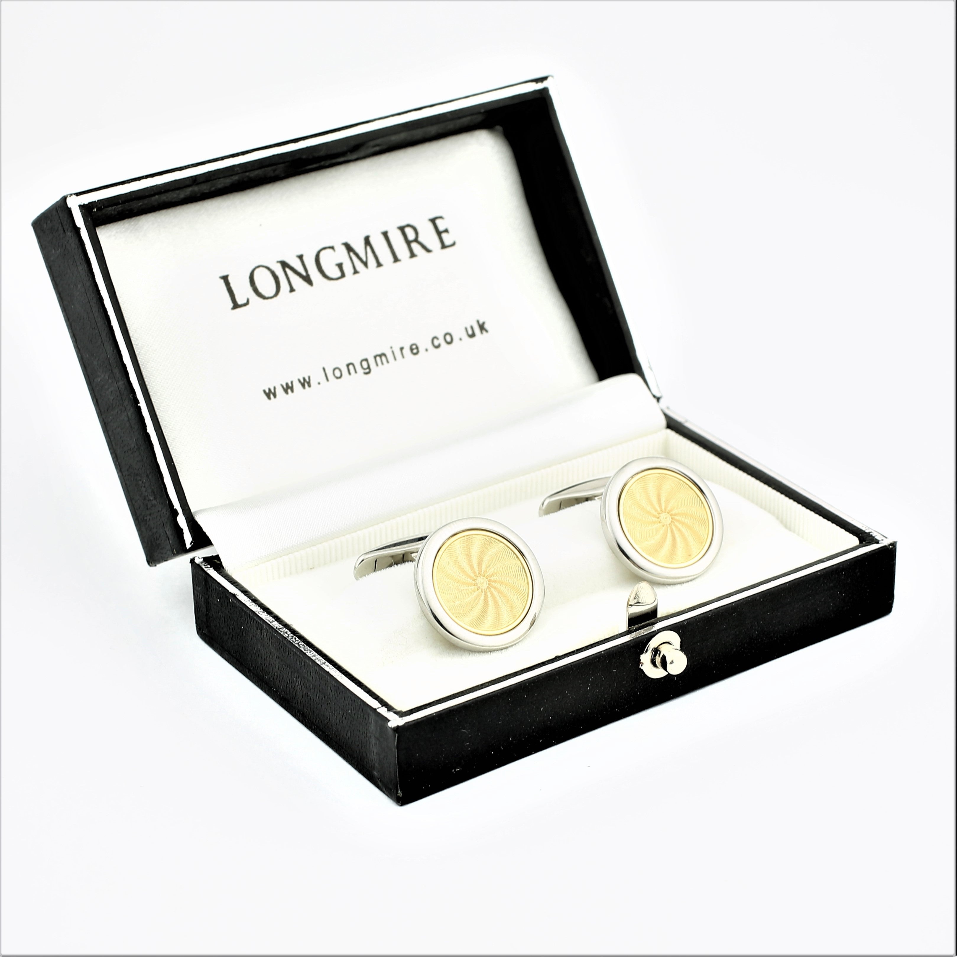 Astral bronze enamel cufflinks in steel - boxed