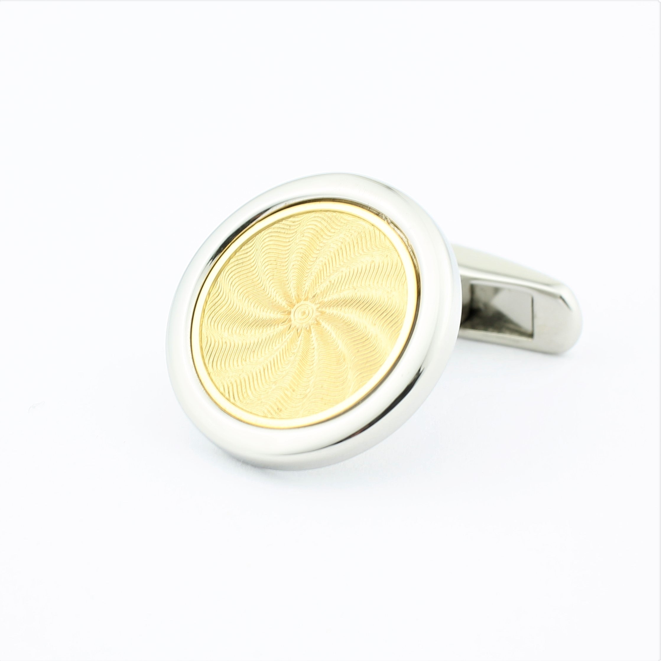 Astral bronze enamel cufflinks in steel 